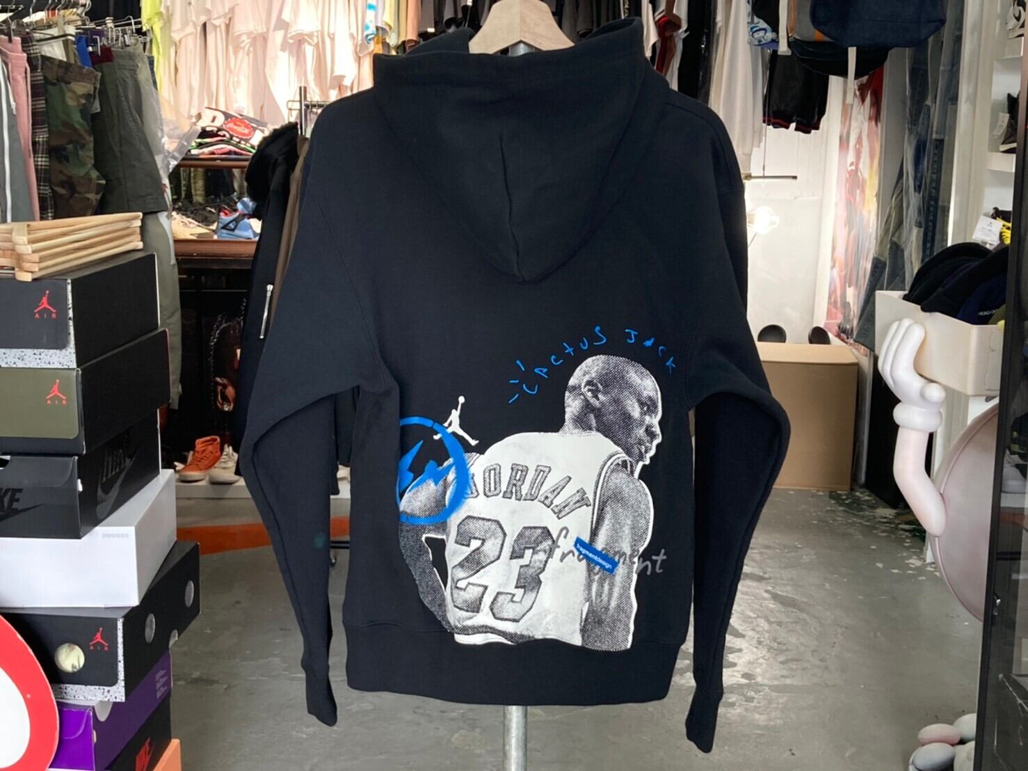 NIKE × TRAVIS SCOTT × FRAGMENT AIR JORDAN HOODIE BLACK XS DJ0615  