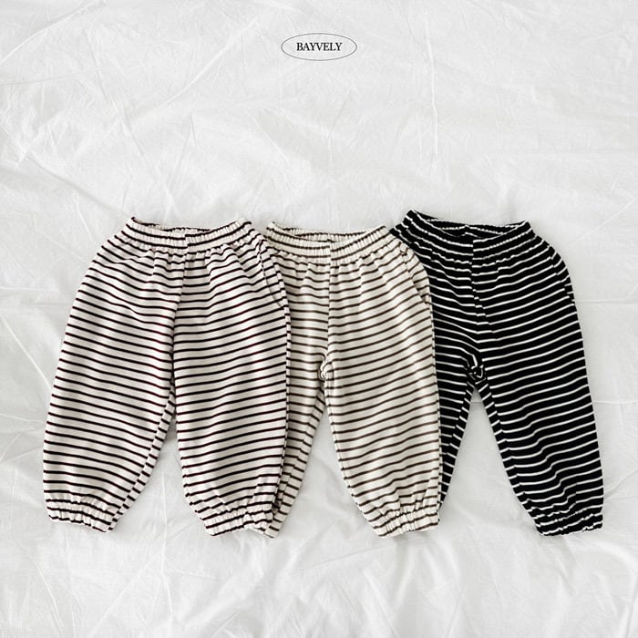 lucky striped brushed jogger pants【BAYVELY】※予約商品