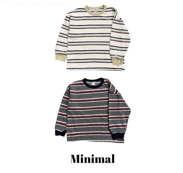 【取寄/韓国直送】MINIMAL  イブバイカラーストライプTシャツ｜秋服｜韓国子供服｜26/AT