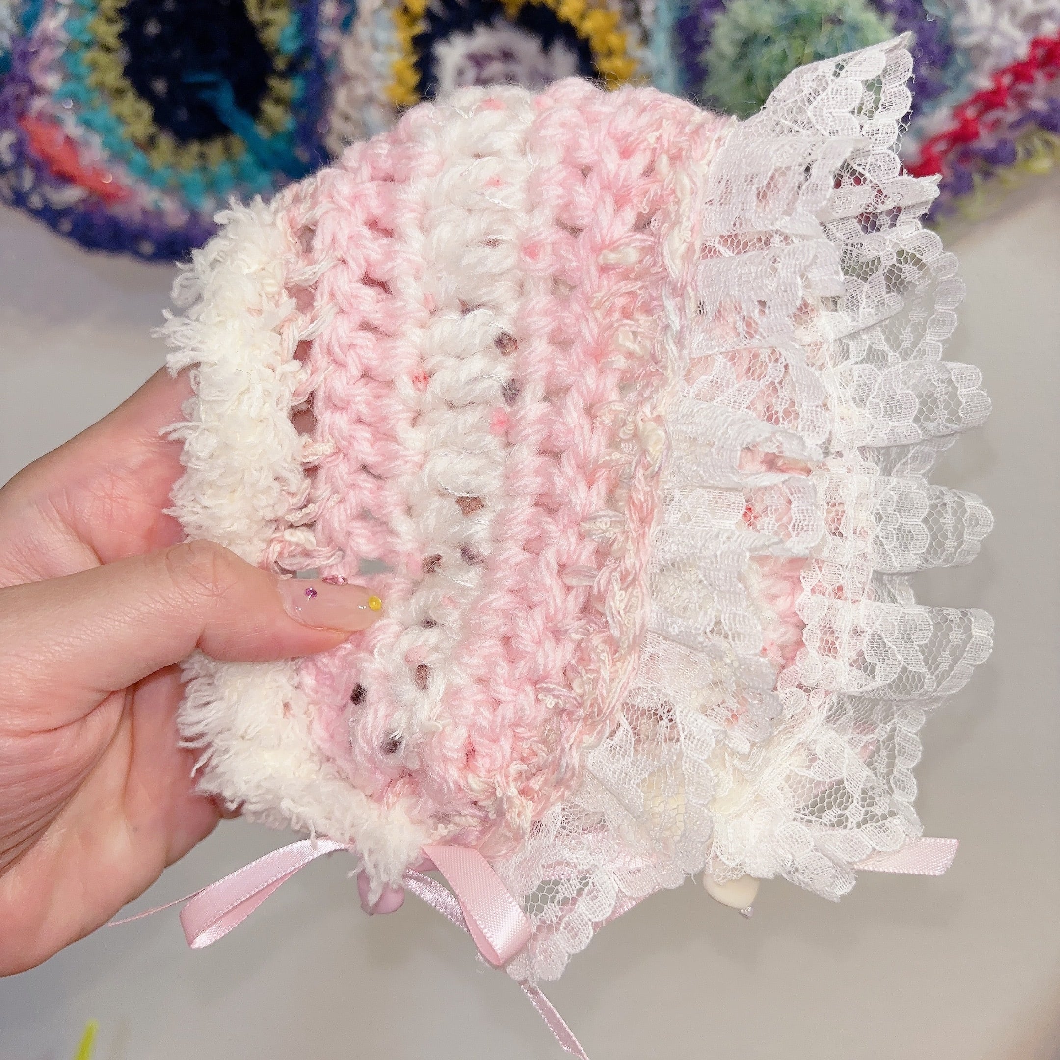 手編みのヘッドドレス♡ピンク | me me idea