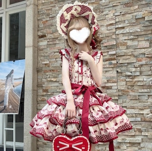 ゆめかわ♡選べるスカート丈♪チェリーフリルセットアップ　set47