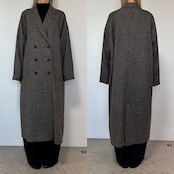 【受注予約:11月上旬入荷予定】Color nep mixed tweed long CO/charcoal gray