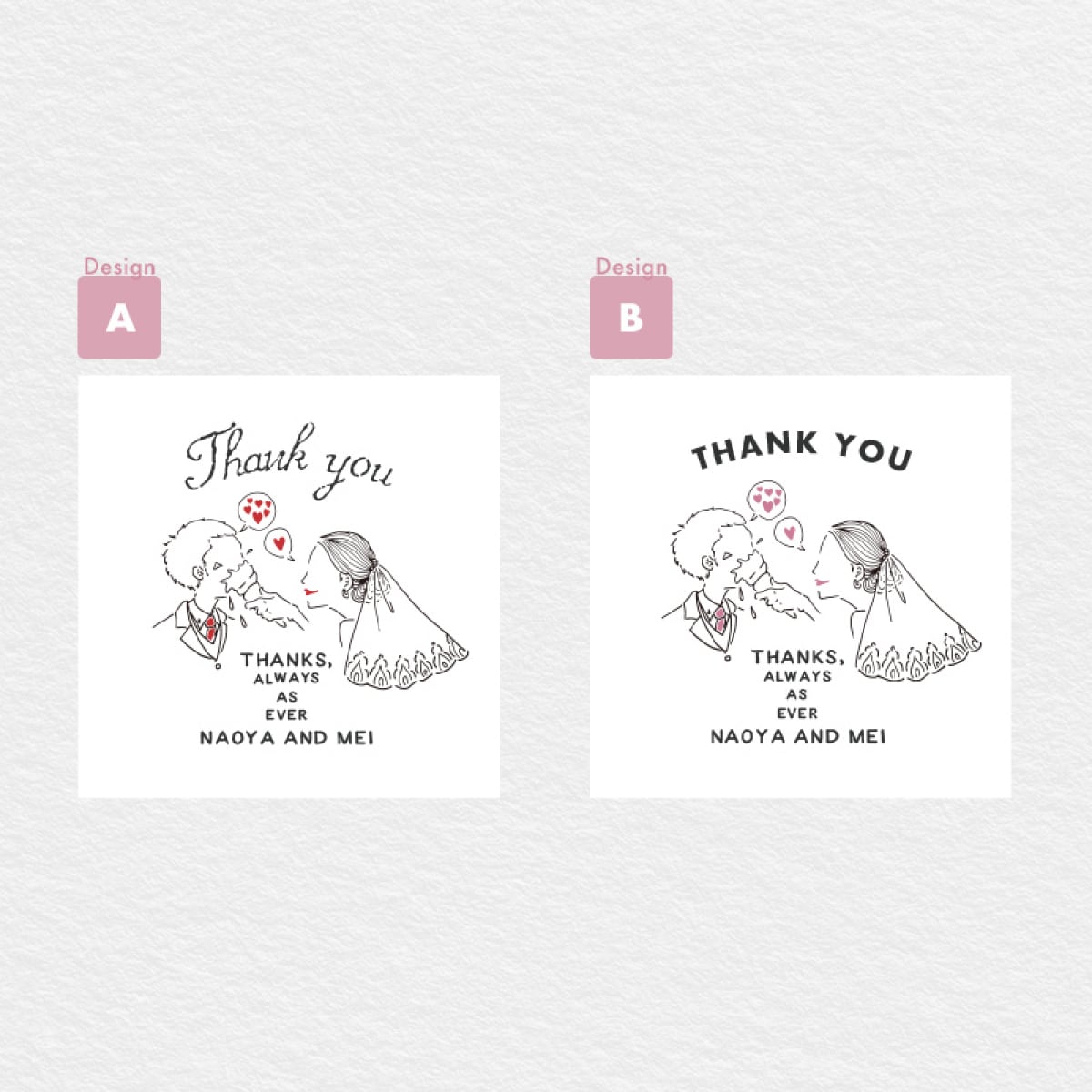 THANK YOUシール ／ イラスト【 5cm・80枚】 | mayc wedding