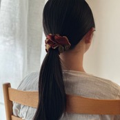 No.09 | リサイクルサリー　シュシュ＆ミニ三角スカーフ