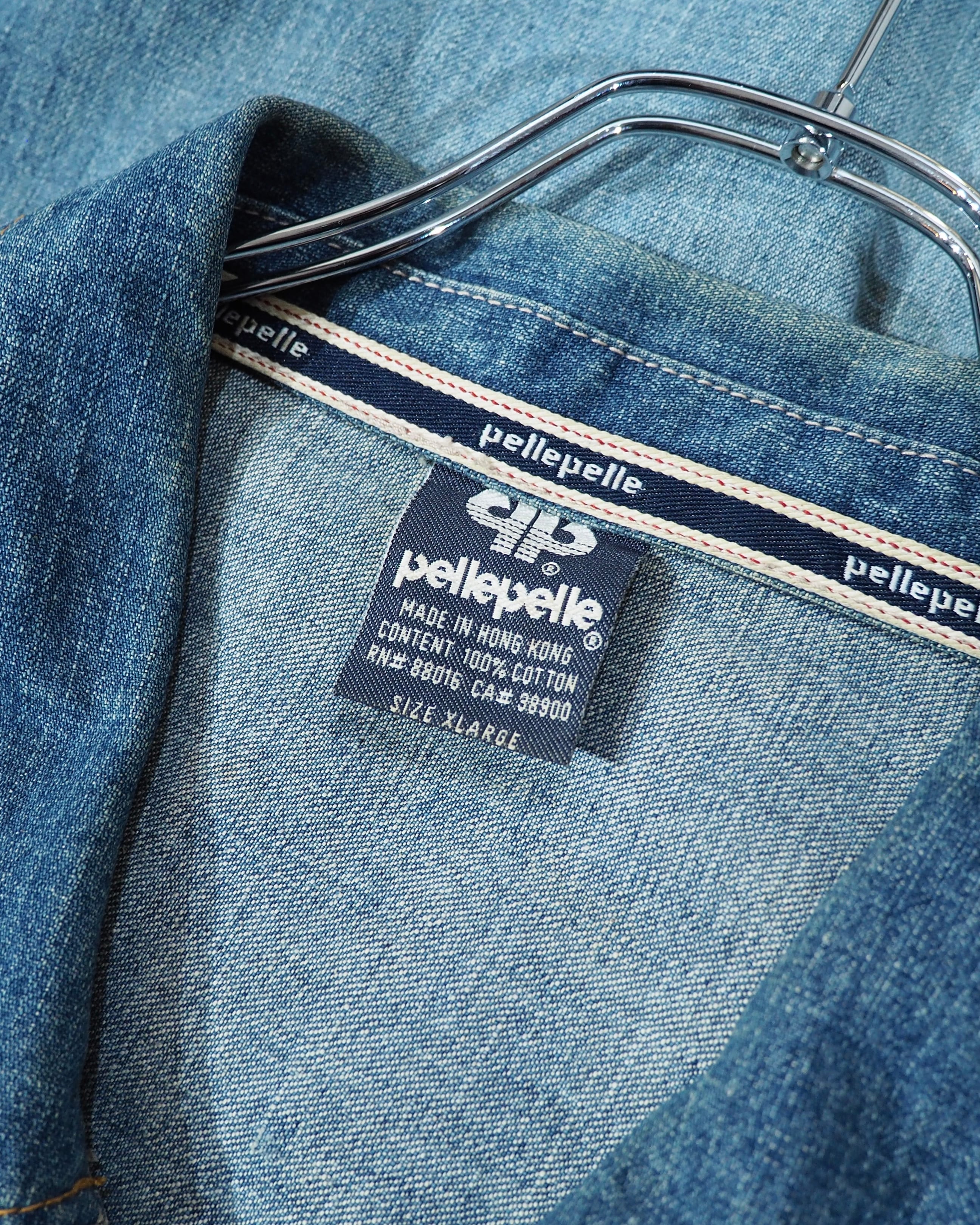 1990s " pellepelle " Special Rebuiling Over silhouette vintage Denim jacket