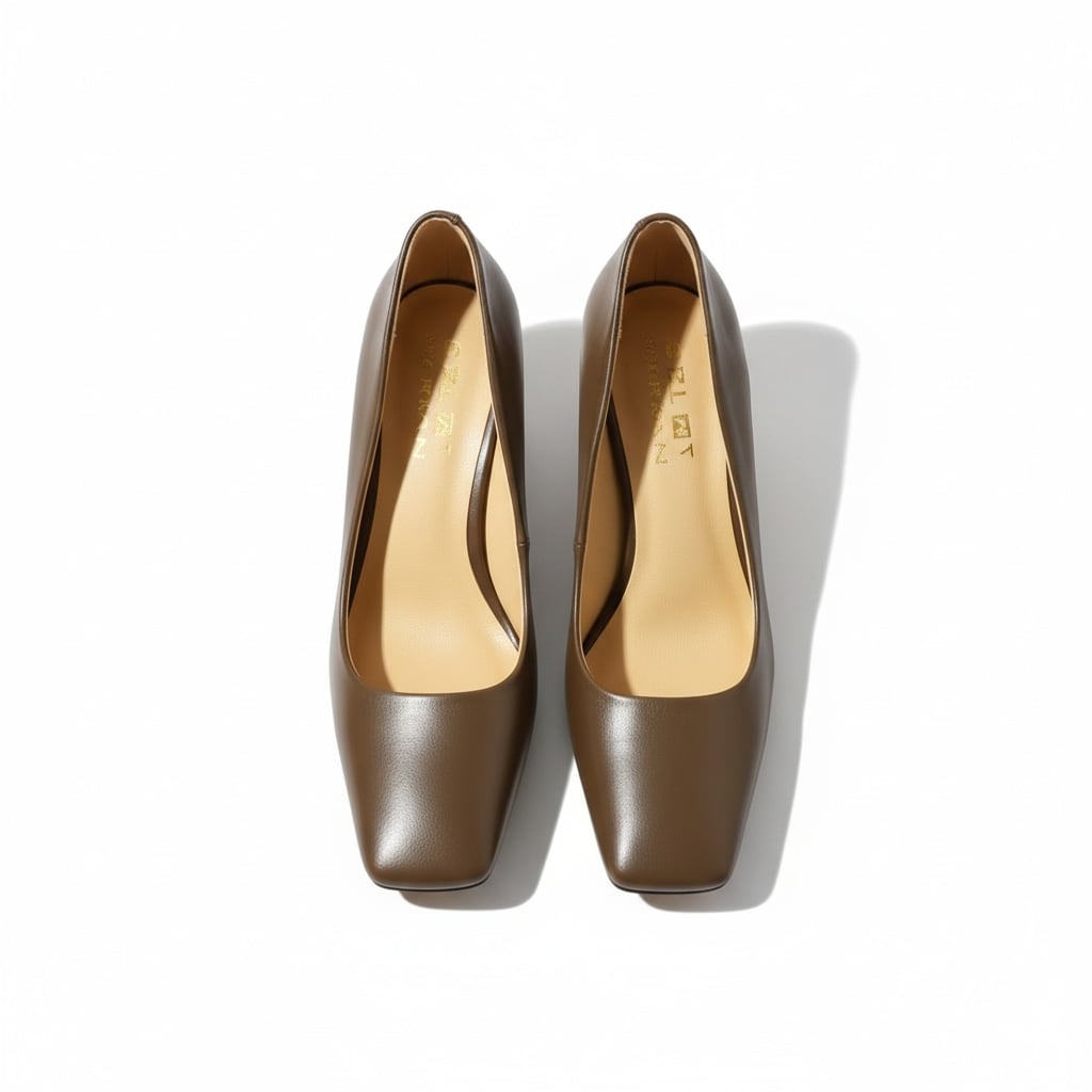 チャンキーヒールスクエアトゥパンプス | STYLE MART