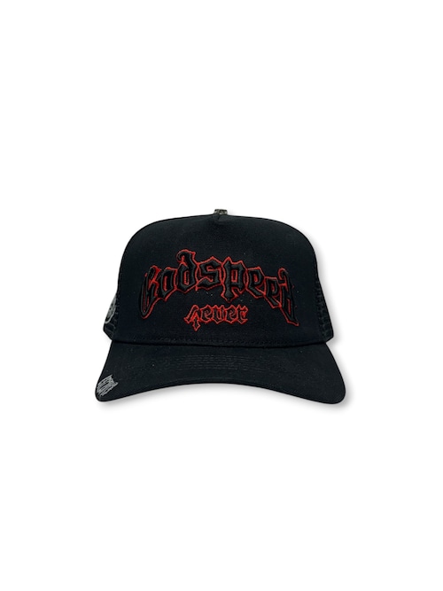 GOD SPEED / gs forever trucker hat 426 black red