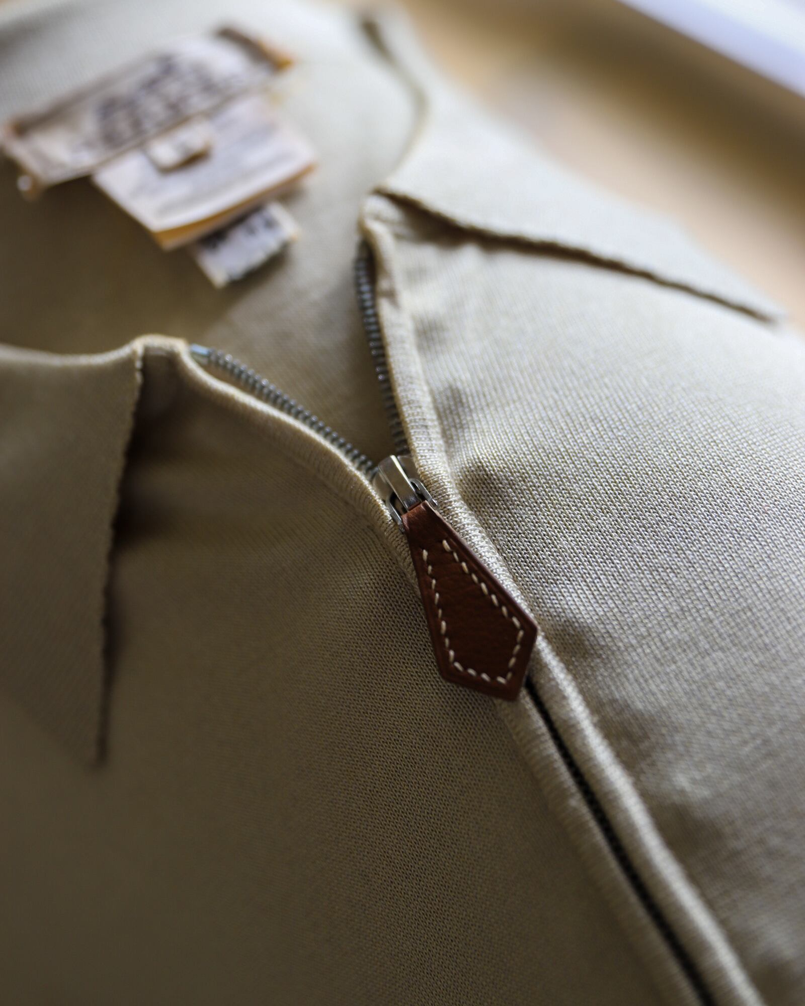 極美品】Hermes silk Knit polo half zip made in Italy size L beige