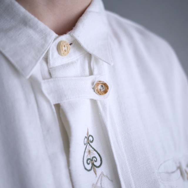 "刺繍" good embroidery design loose h/s tyrolean shirt