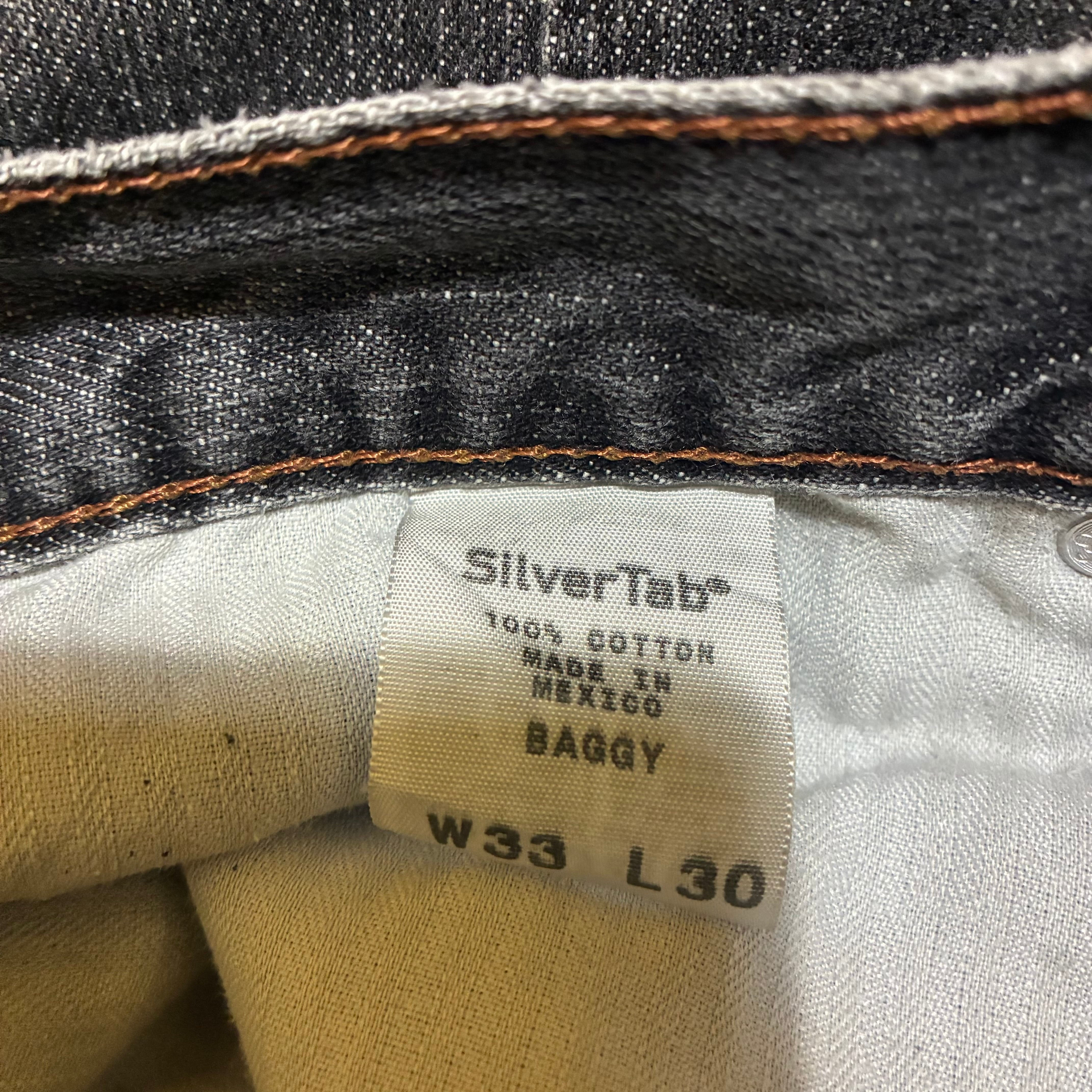 メキシコ製 Levi's Silver Tab Baggy 先染めブラック W33 リーバイス