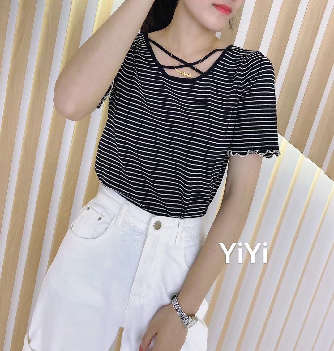 2way クロスストラップデザイントップス AJ111-067-1