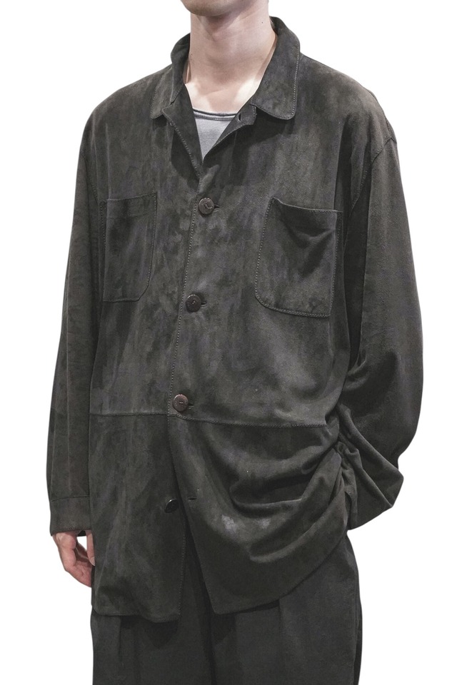 80's "LOEWE" Suède Oversized Shirt Jacket