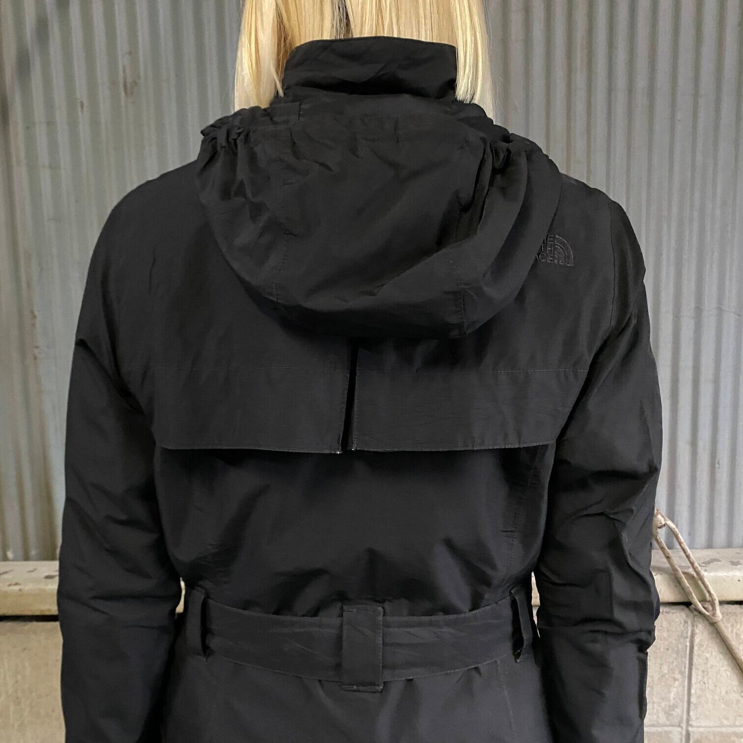 レアUS古着○ノースフェイス ハイベント ダウンコート ブラック レディースL THE NORTH FACE ザノースフェイス HYVENT レインコート レディースS