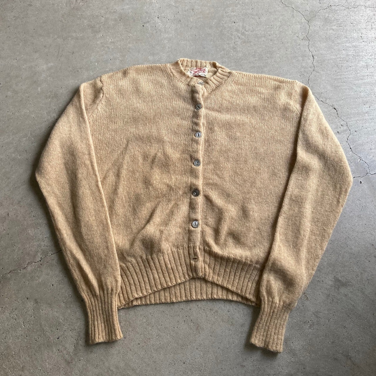 50年代 スコットランド Shetland ウール カーディガン レディースM 