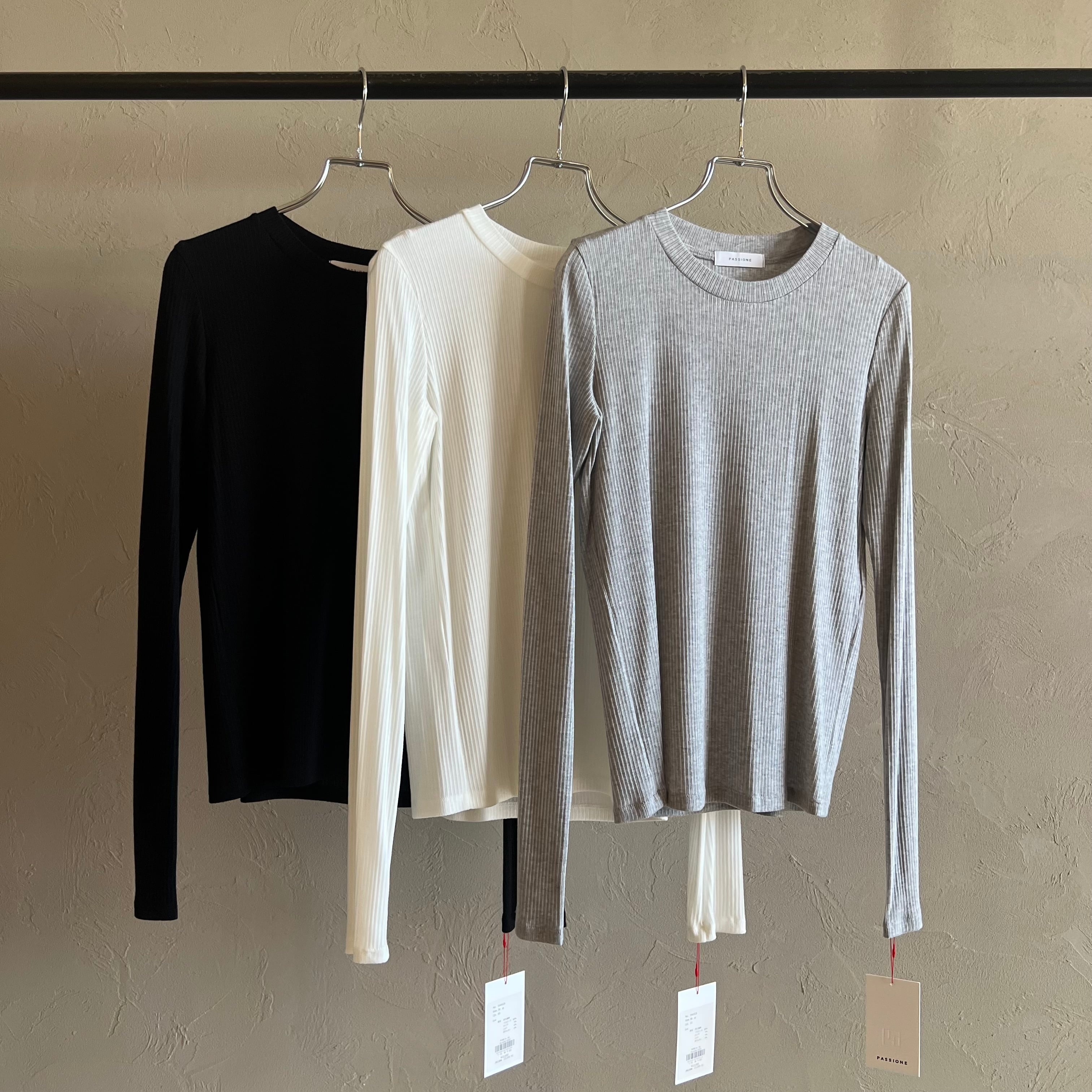 【 PASSIONE 】カシミヤシルクリブカットソー