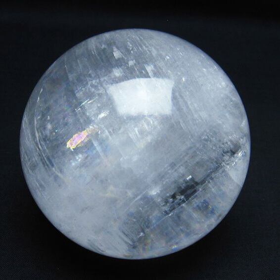 カルサイト 丸玉 虹入り 86mm ホワイトカルサイト スフィア 一点物 151-6263