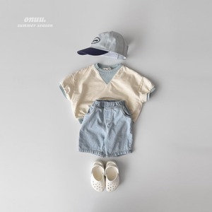 【ONU】スクエア半袖スウェット アイボリー 80〜120cm 2240729
