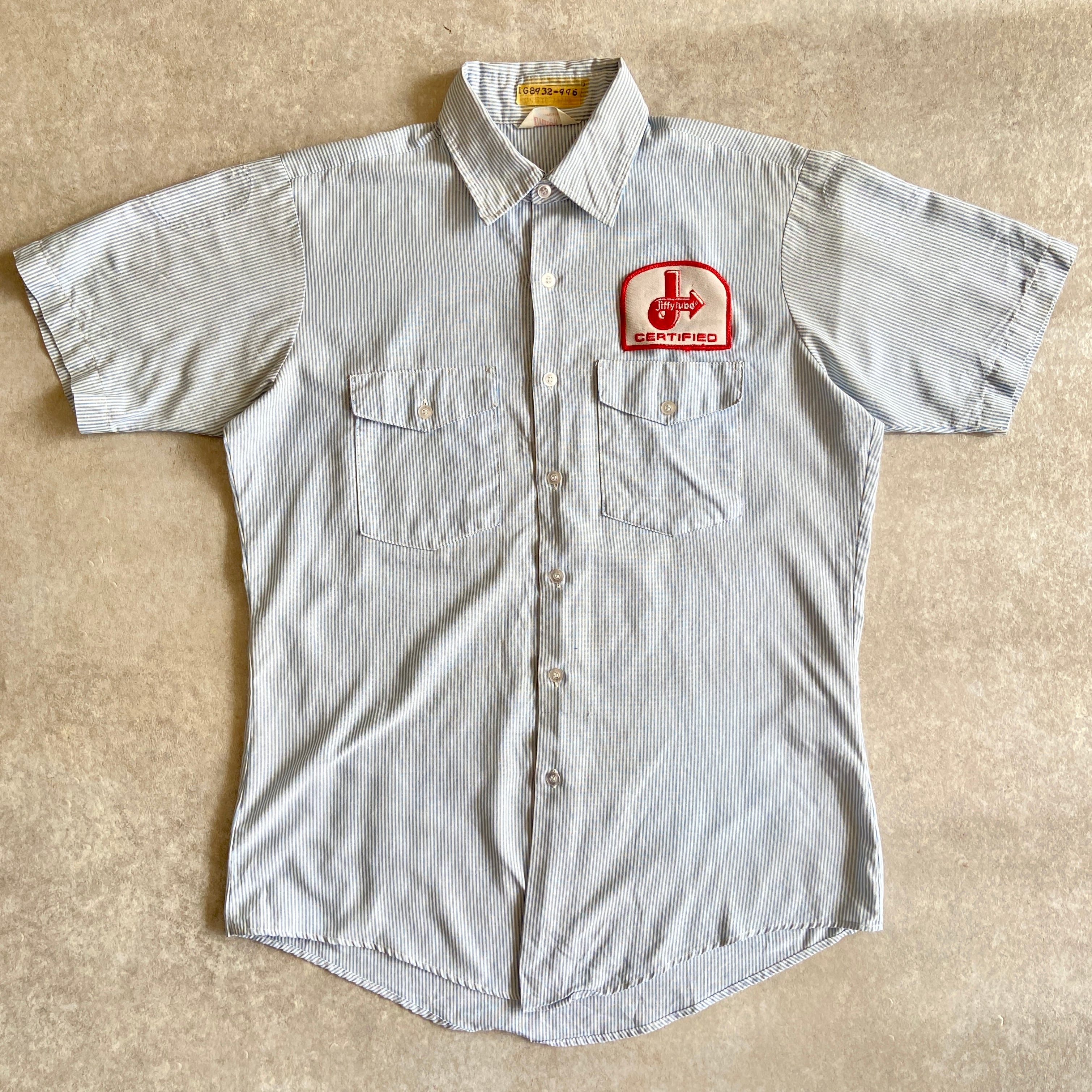 1980s S/S Stripe Work Shirt L位 Made in USA