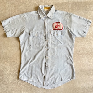 1980s S/S Stripe Work Shirt L位 Made in USA