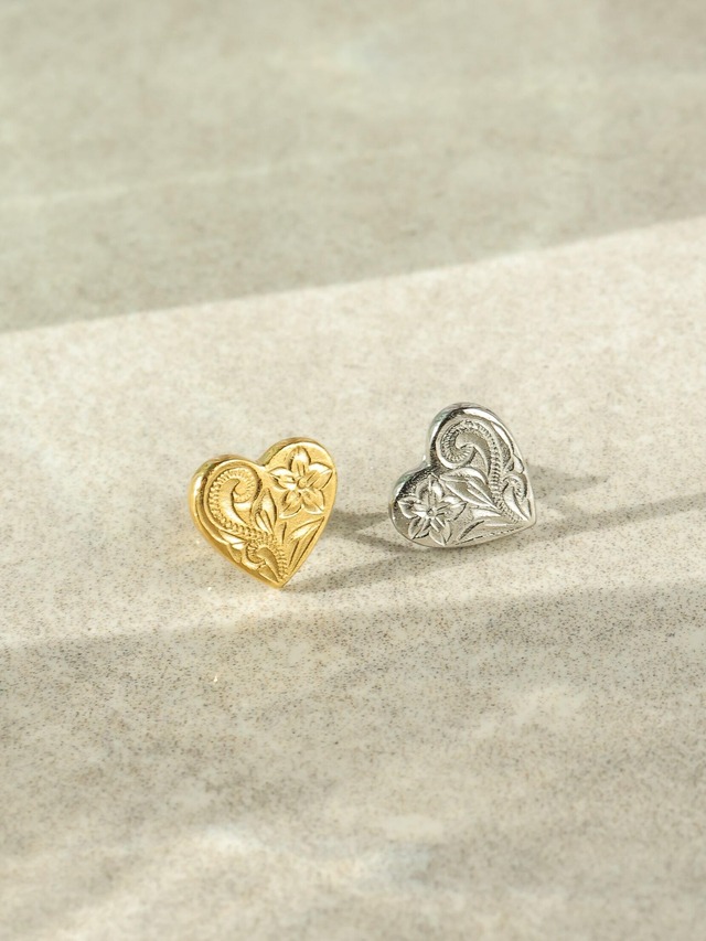 316L hawaiian heart pierce（ 片耳用 ）  #p08