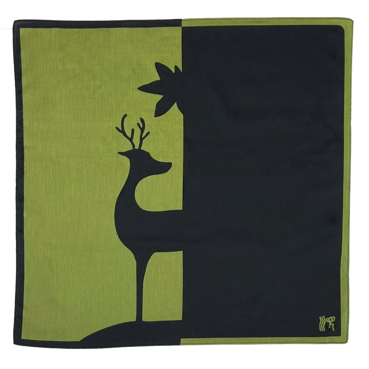 古布 筒描きのれん 【大黒赤眼白鼠】手染め 巾84×120cm 一点物 【楽天