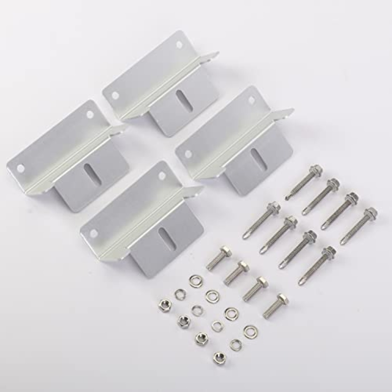aleawol 16個セット ソーラー パネル取付金具 アルミニウム合金 Z ブラケット 太陽光パネル 取り付け金具 端部固定金具 ボート、RV、屋根、壁およびその他のオフガード取り付けに適した（シルバー）