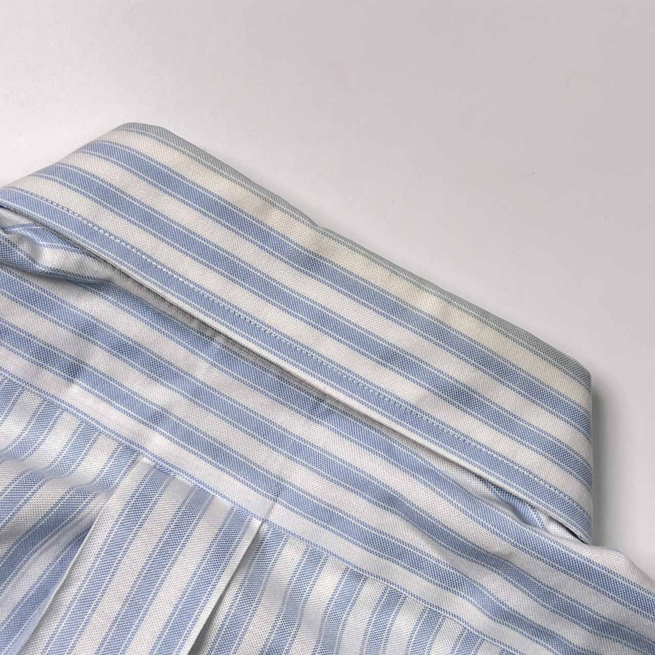 Brooks Brothers ブルックスブラザーズ NON-IRON ストライプ BD ボタンダウン オックスフォード 半袖シャツ L/水色系 メンズ