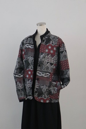 jacquard stand collar jacket