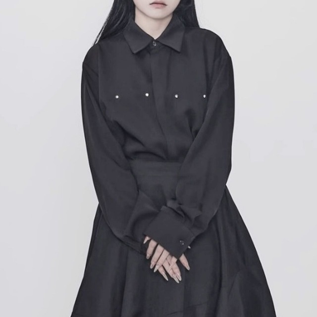 Horizontal drape shirt C0695