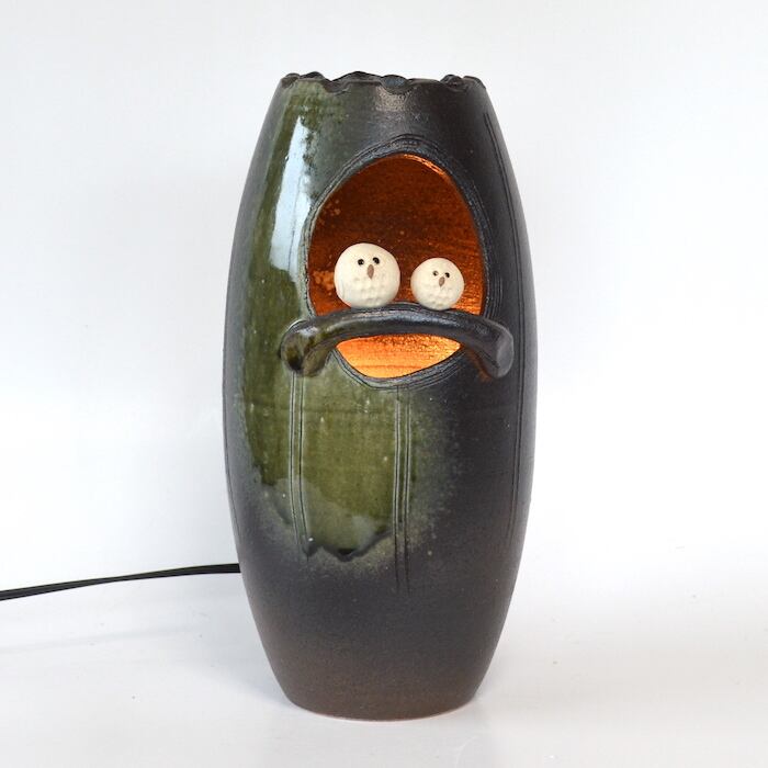 信楽焼 屋内灯 ふくろう灯り 高さ４０cm 信楽焼 屋内灯 ふくろう灯り 高さ40cm