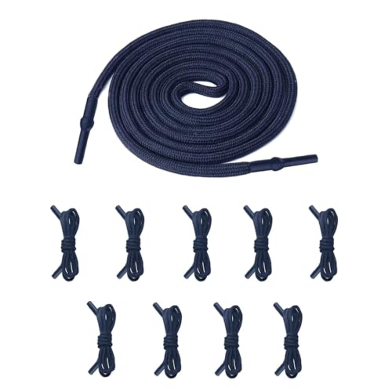 BTtime コード 紐 パンツ ズボンロープ 5mm幅 10本入り スポーツパンツベルトロープ 服飾り 巾着 紐 パンツ ポロシャツ 交換用 手作り DIY材料 アクセサリー (濃紺色)