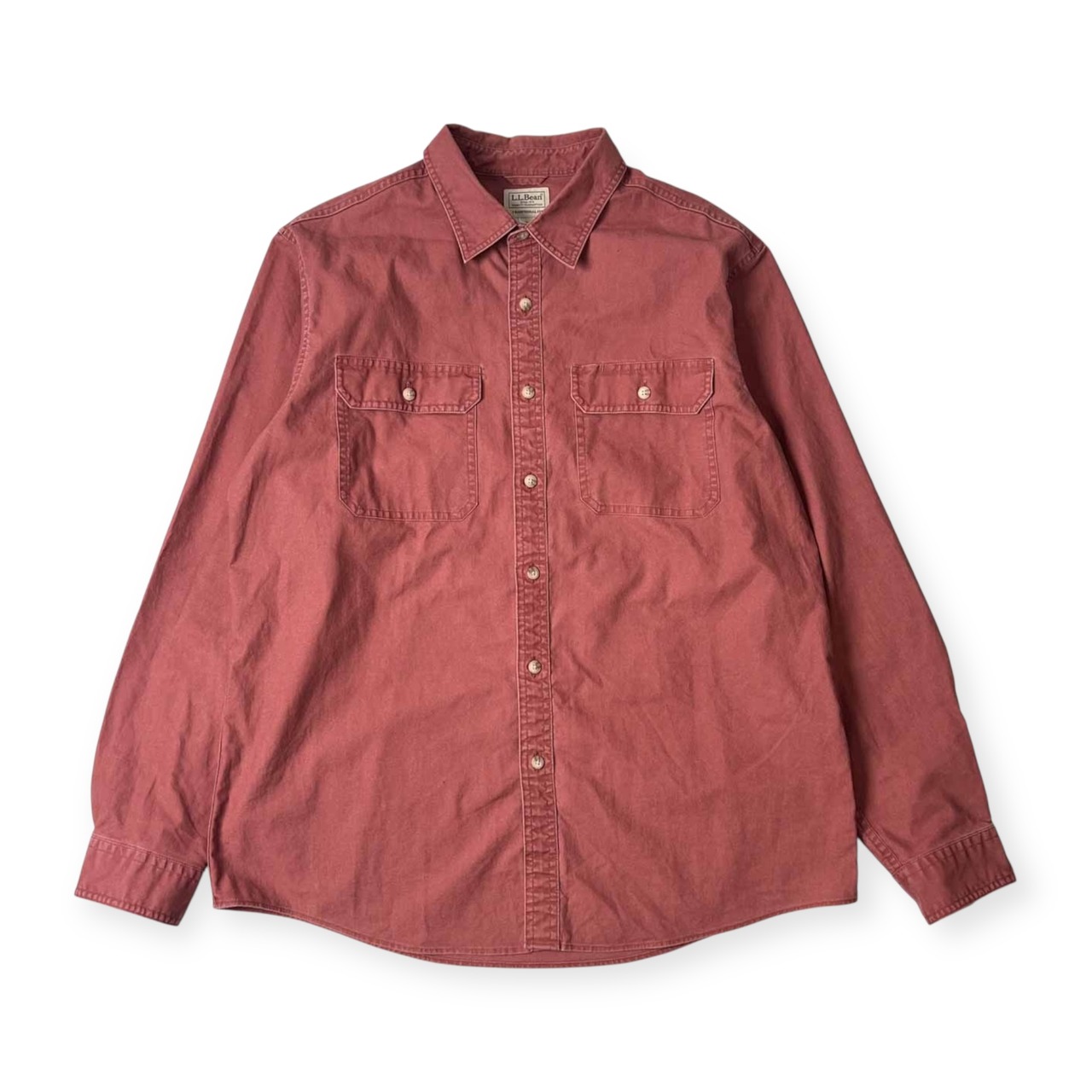 90s L.L.Bean エルエルビーン TRADITIONAL FIT 長袖 ワークシャツ XL/くすみピンク系 メンズ ビンテージ