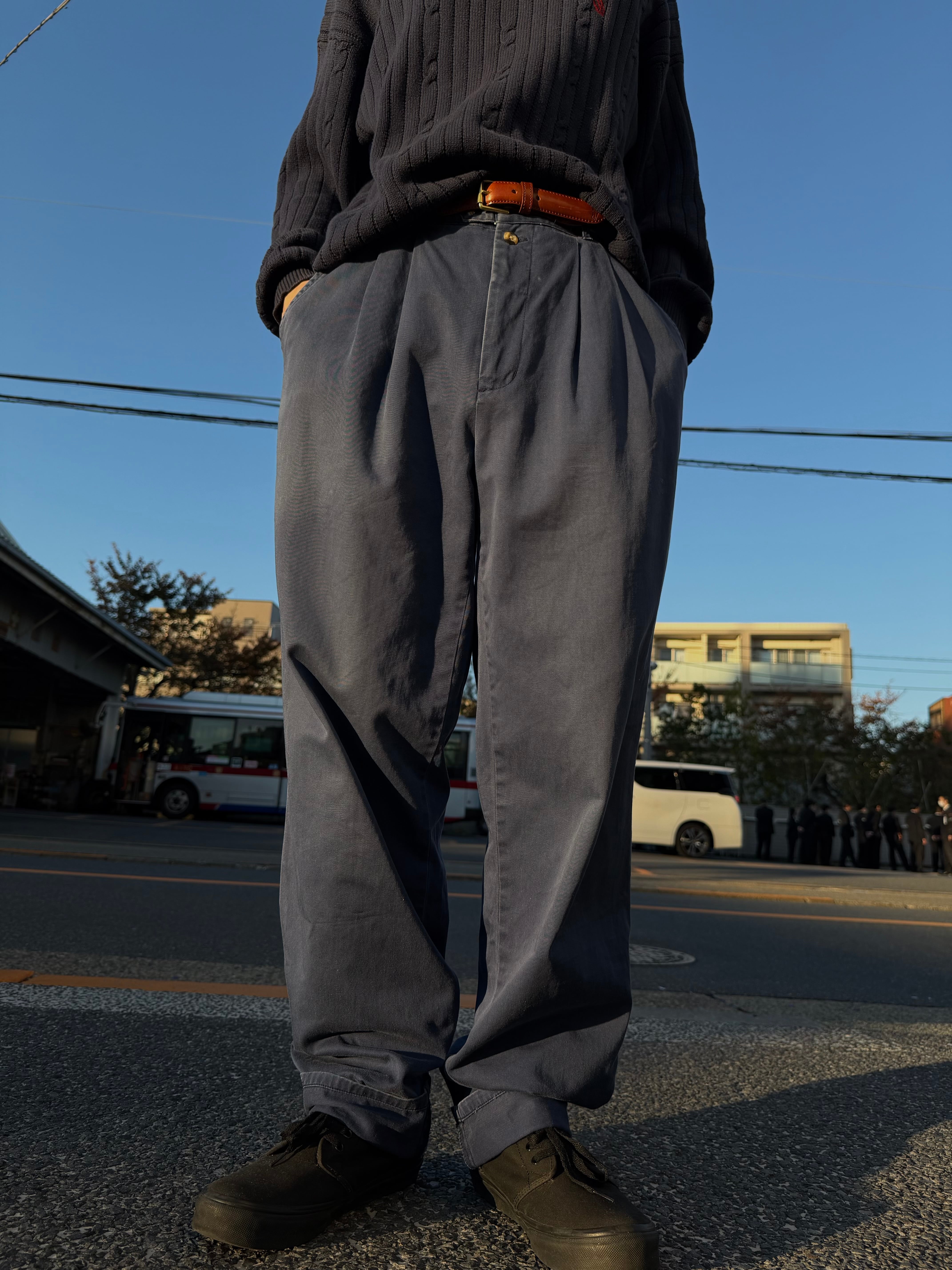 (PT911)90‘s OLD TOMMY HILFIGER 2tac chino pants with extended button tab