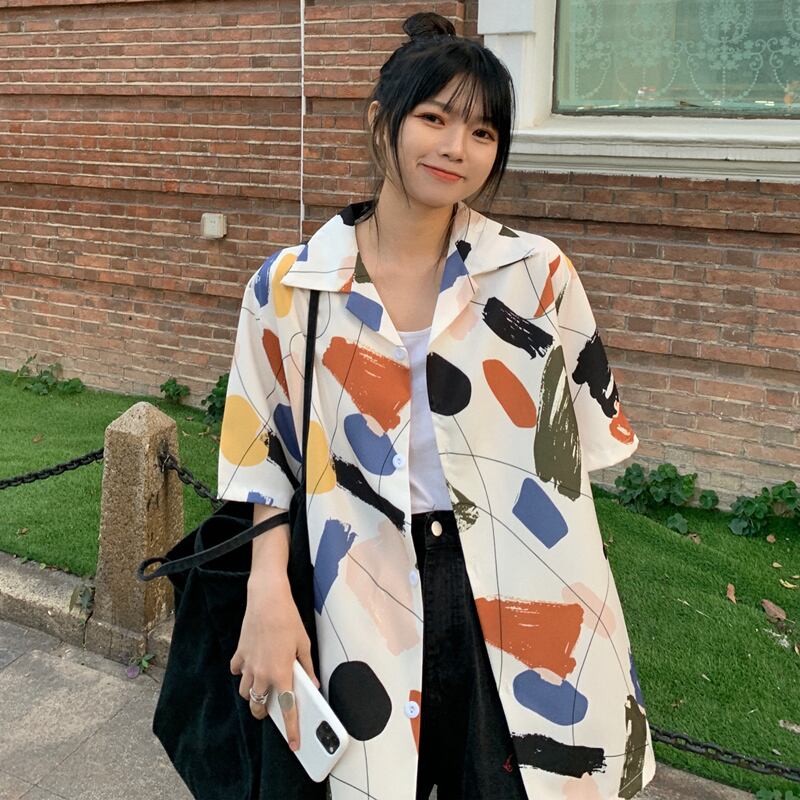 カラールーズスリムシャツ レディースサマースタイルカジュアルブラウス 夏物 YY-ファッション98512401248