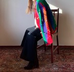 70s Block Pattern Knit Cardigan