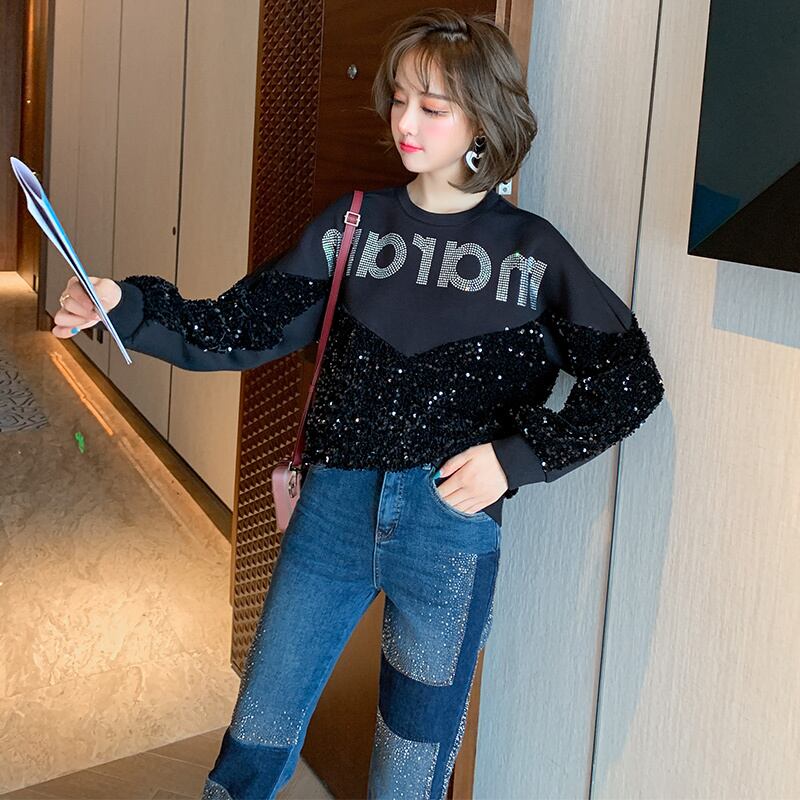 ルーズラウンドネックセーター ウィンター 冬物 Oネック ステッチ MIUCO12989245516