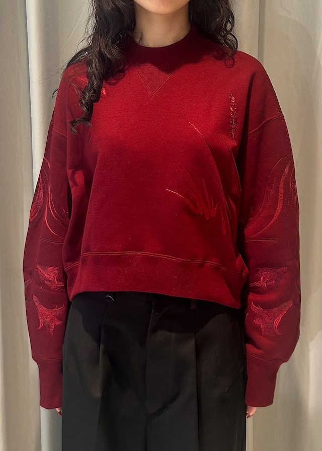 【25AW】Mame Kurogouchi マメ クロゴウチ / Floral Motif Embroidered Sweatshirts / スウェット
