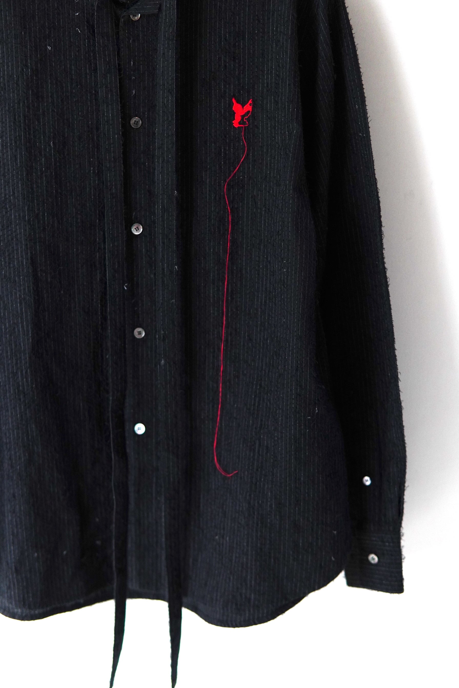 MASU / SHAGGY STRIPE BOW TIE SHIRT | POETRY
