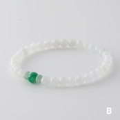 即完売の人気アイテムブレスレット 氷翡翠にポイントグリーンが新しい アイスジェイド,ワンポイントグリーンブレスレット A貨翡翠 jd_br1057