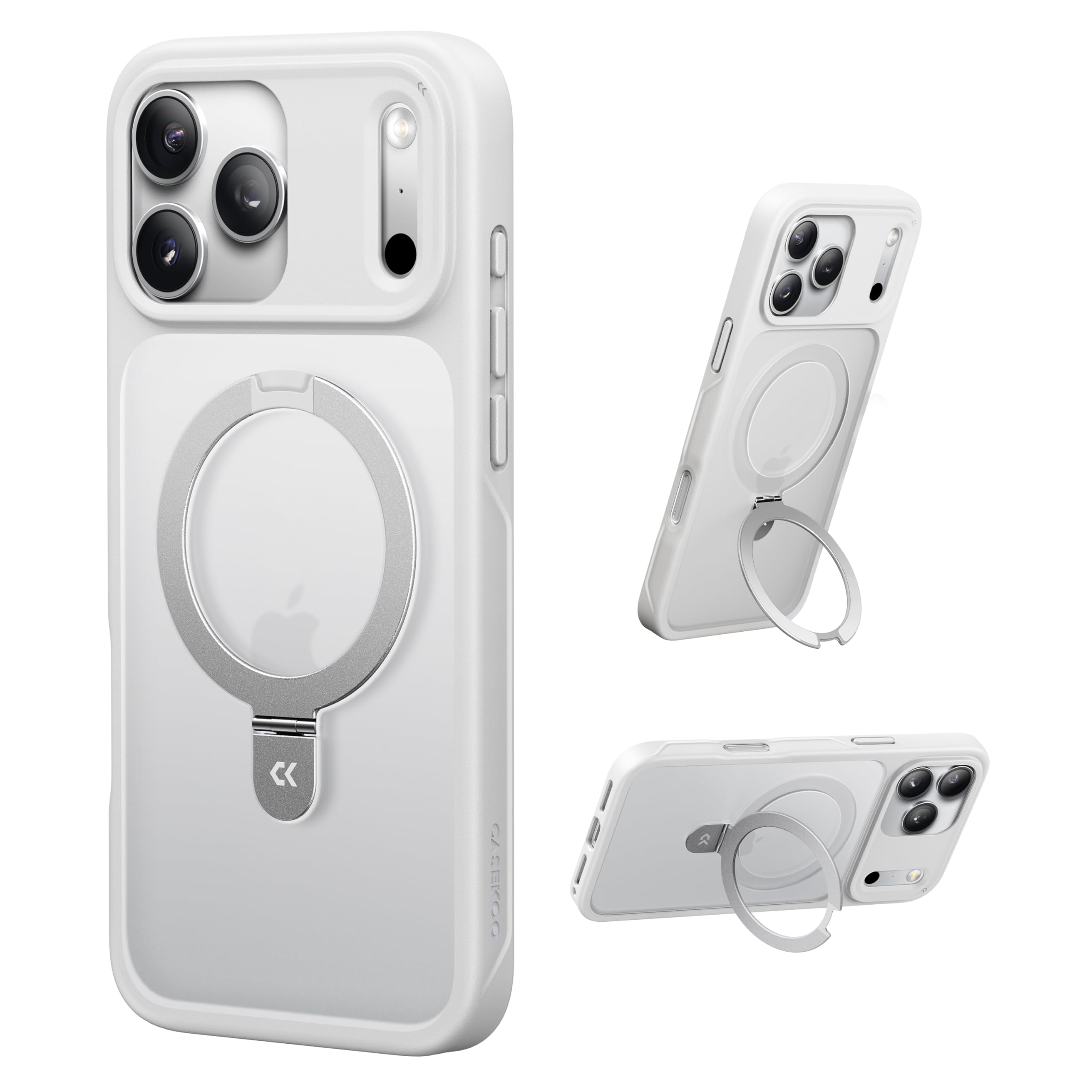 CASEKOO for iPhone 18 Pro / 17 Pro ケース MagSafe対応 隠しスタンド 6.3 マットクリア