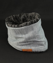 ROBIN NECK WARMER ソフトデニム&ブラックレオパード