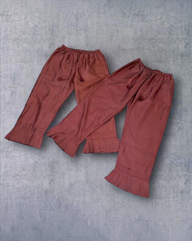 BUNON　Khadi Silk Hem Tuck Pants(Madder brown)