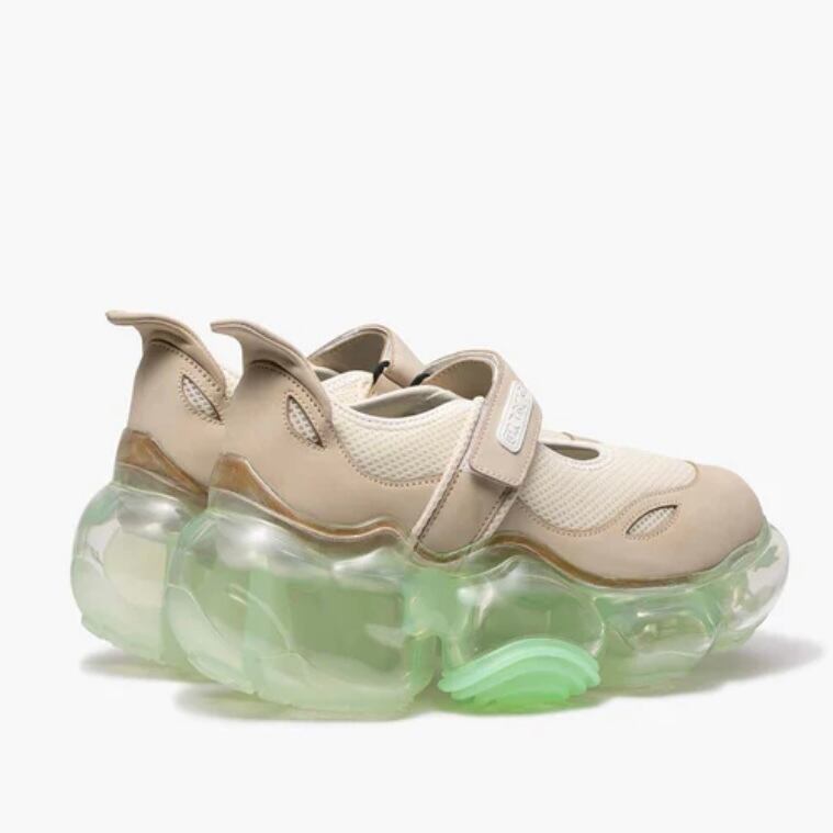 grounds MOOPIE MARY JANE クリーム/アップルグリーン grounds MOOPIE CREAM / APPLE GREEN （グラウンズ ムーピー