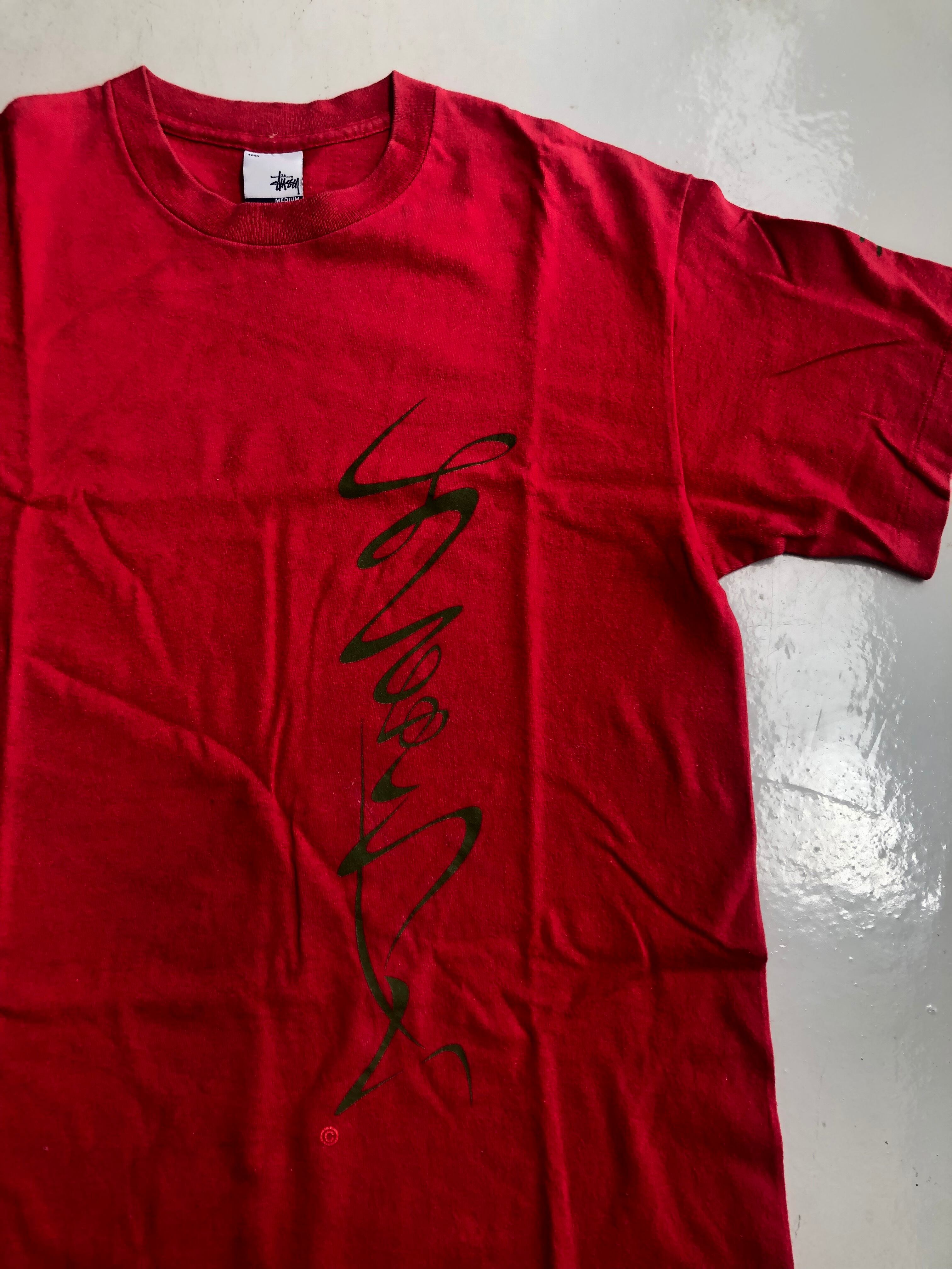 00s OLD STUSSY/Logo print Tee/USA製/銀タグ/M/ロゴプリント/Tシャツ