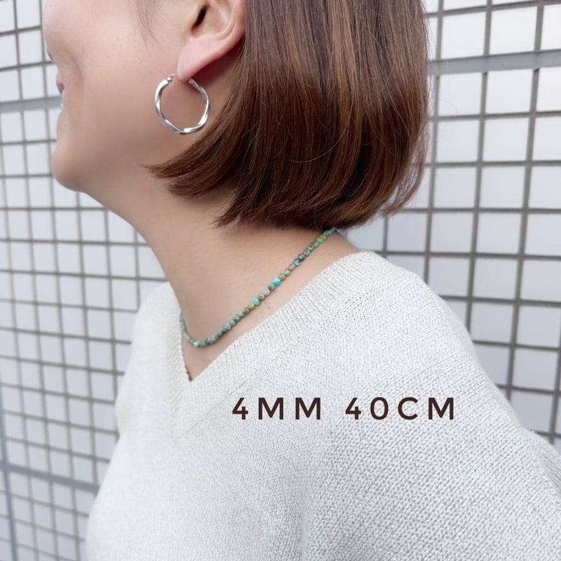 Lagoon Original グリーン ターコイズ 4mm コインカット ネックレス
