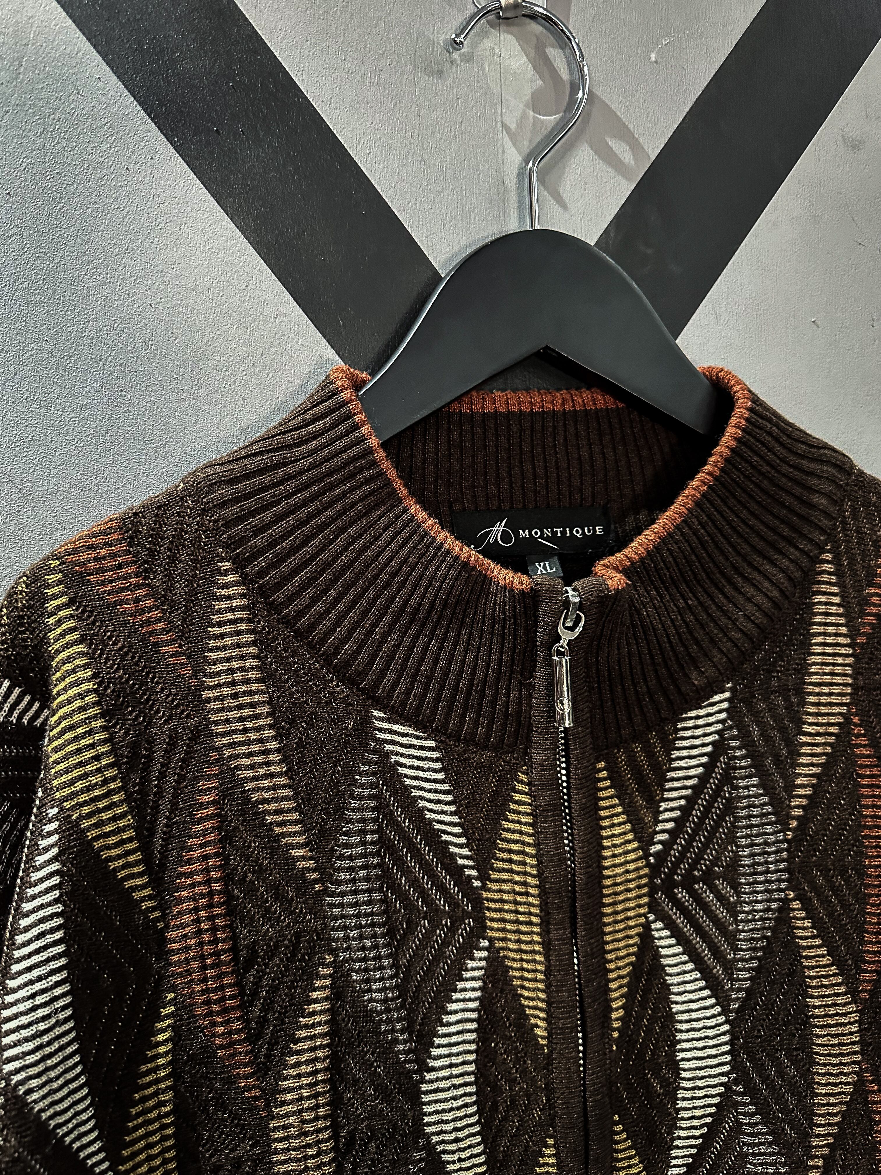 X VINTAGE】Geometric Pattern Switching Design Vintage Loose 