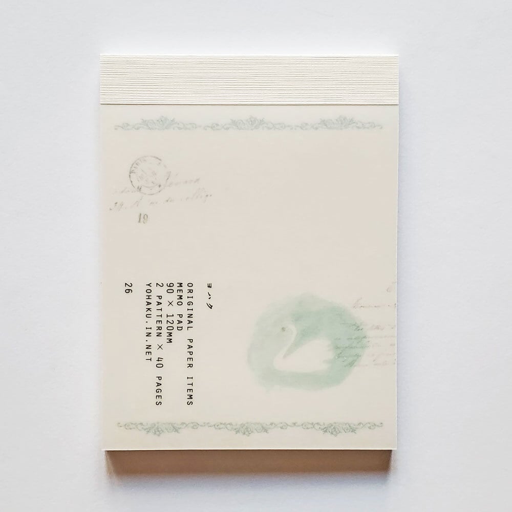 ヨハク メモ帳 26 スワン白鳥 M-195