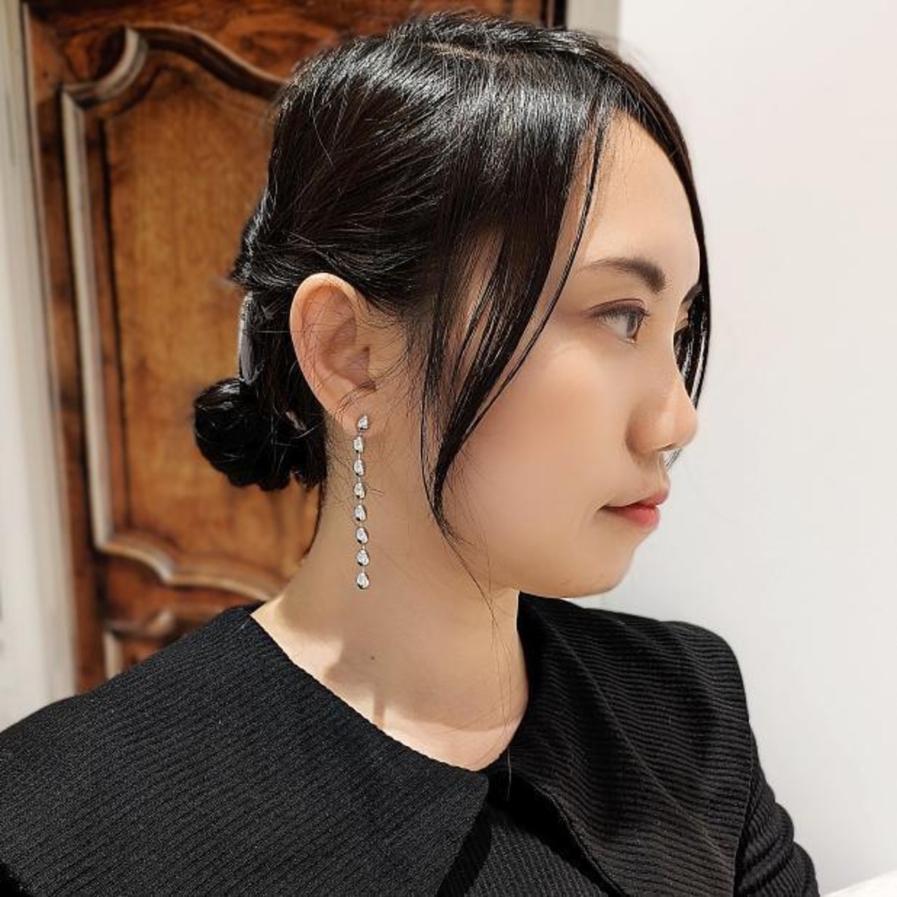 つぶつぶチェーンピアス　低アレルギー対応　ゆらゆら揺れる　ロングピアス　bittersweet