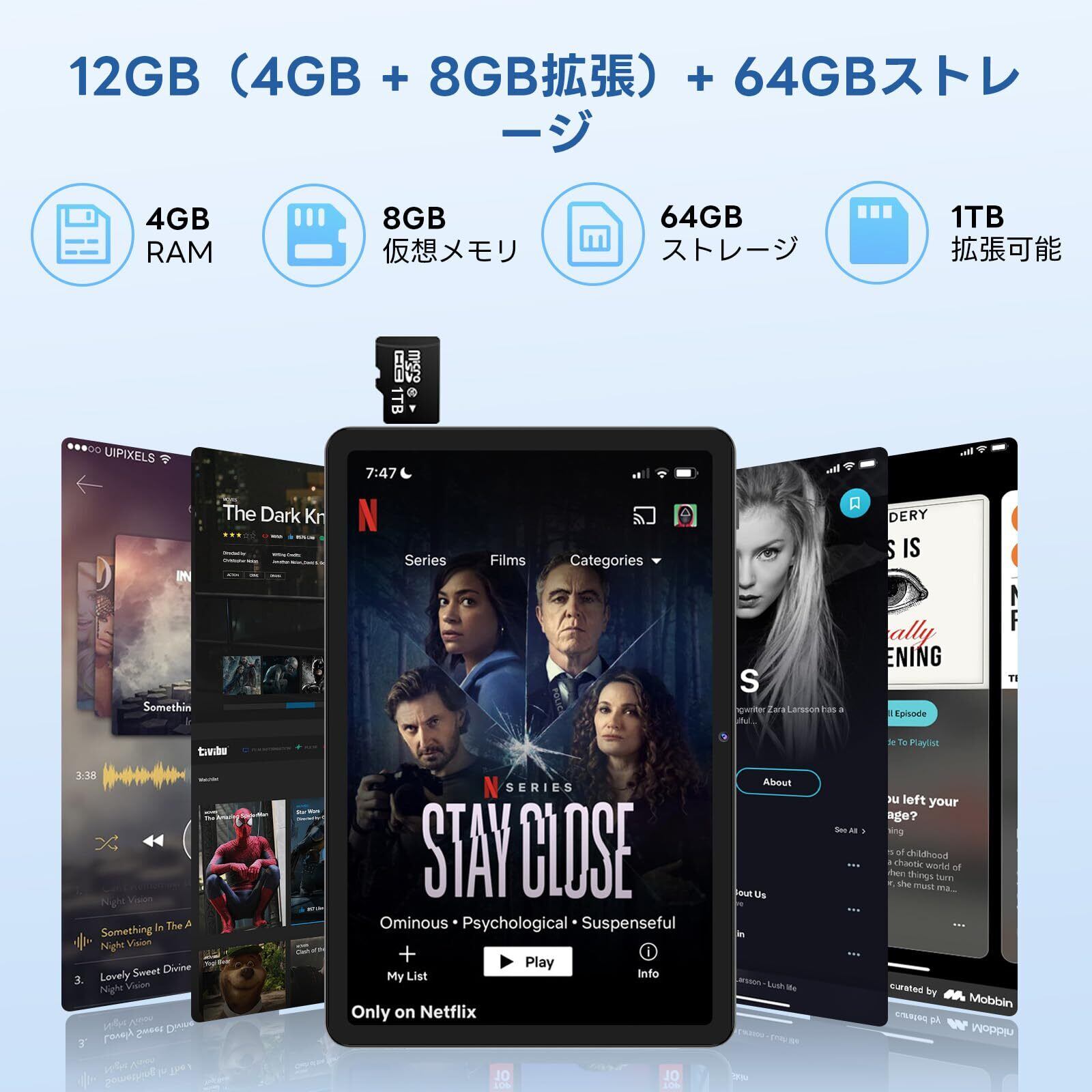 日本未発売Android 15 タブレット 12GB+64GB+1TB SMART CAMERA 新品未 