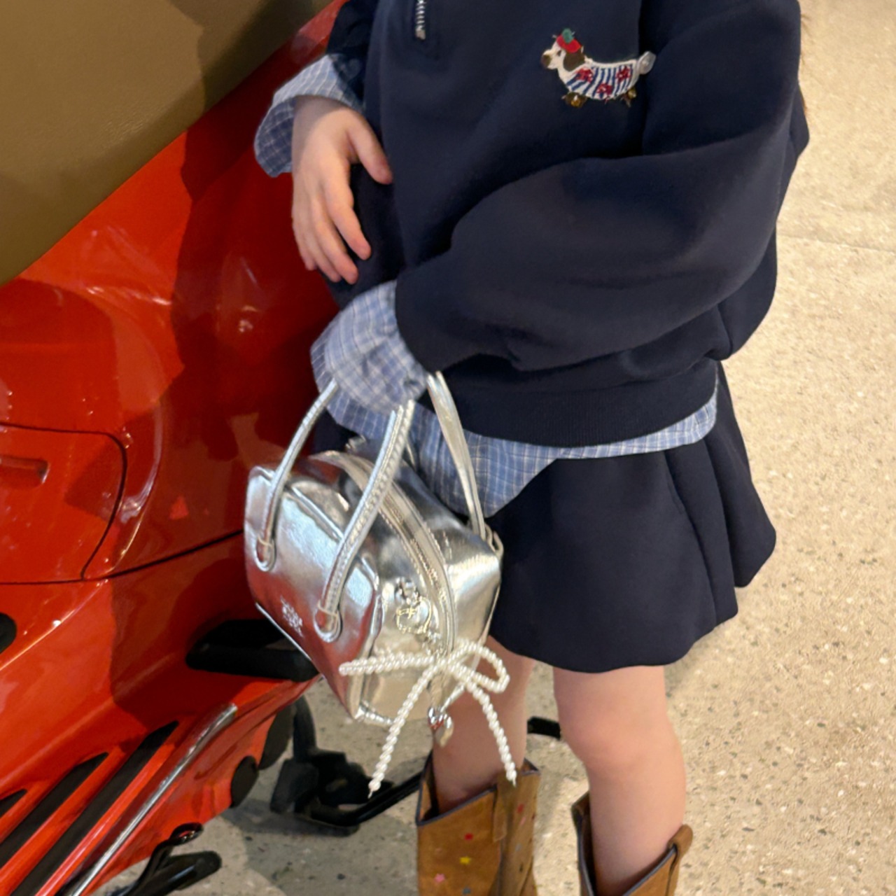 秋ワンちゃんロゴフェイクレイヤードトレーナーセット